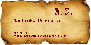 Martinko Demetria névjegykártya